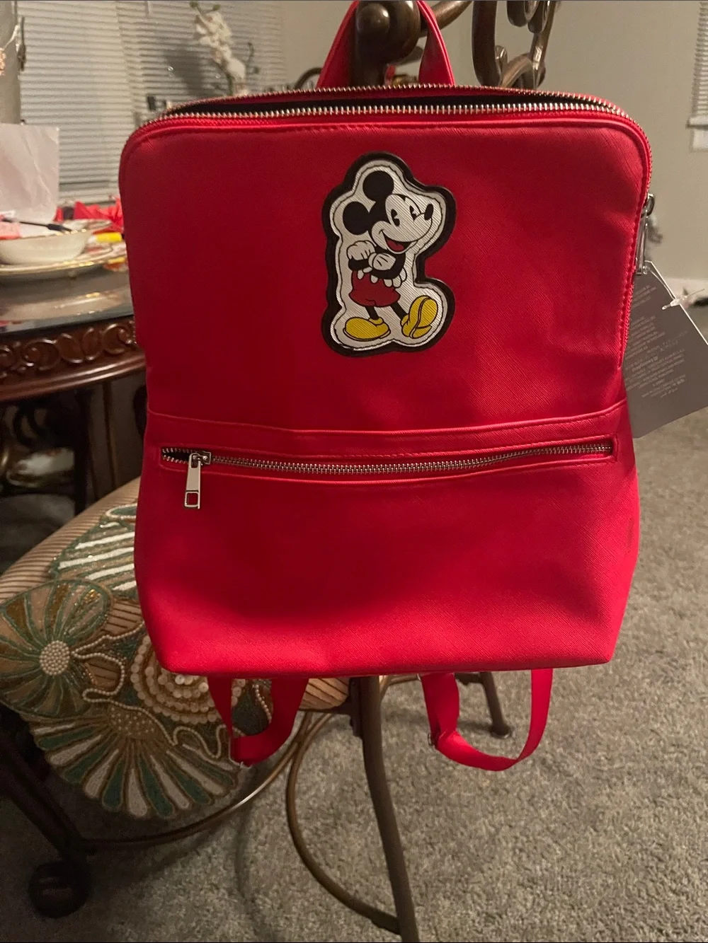 Red Mickey Patch Mini Backpack - Unbranded